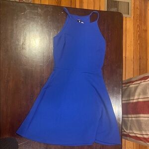 Design Lab Lord & Taylor Blue Halter A-Line Mini Dress